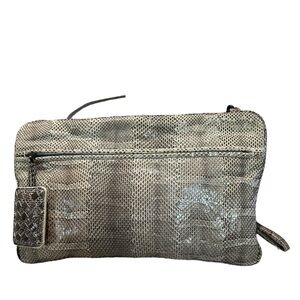 BOTTEGA VENETA snake skin clutch wristlet shoulder bag crossbody authenticated
